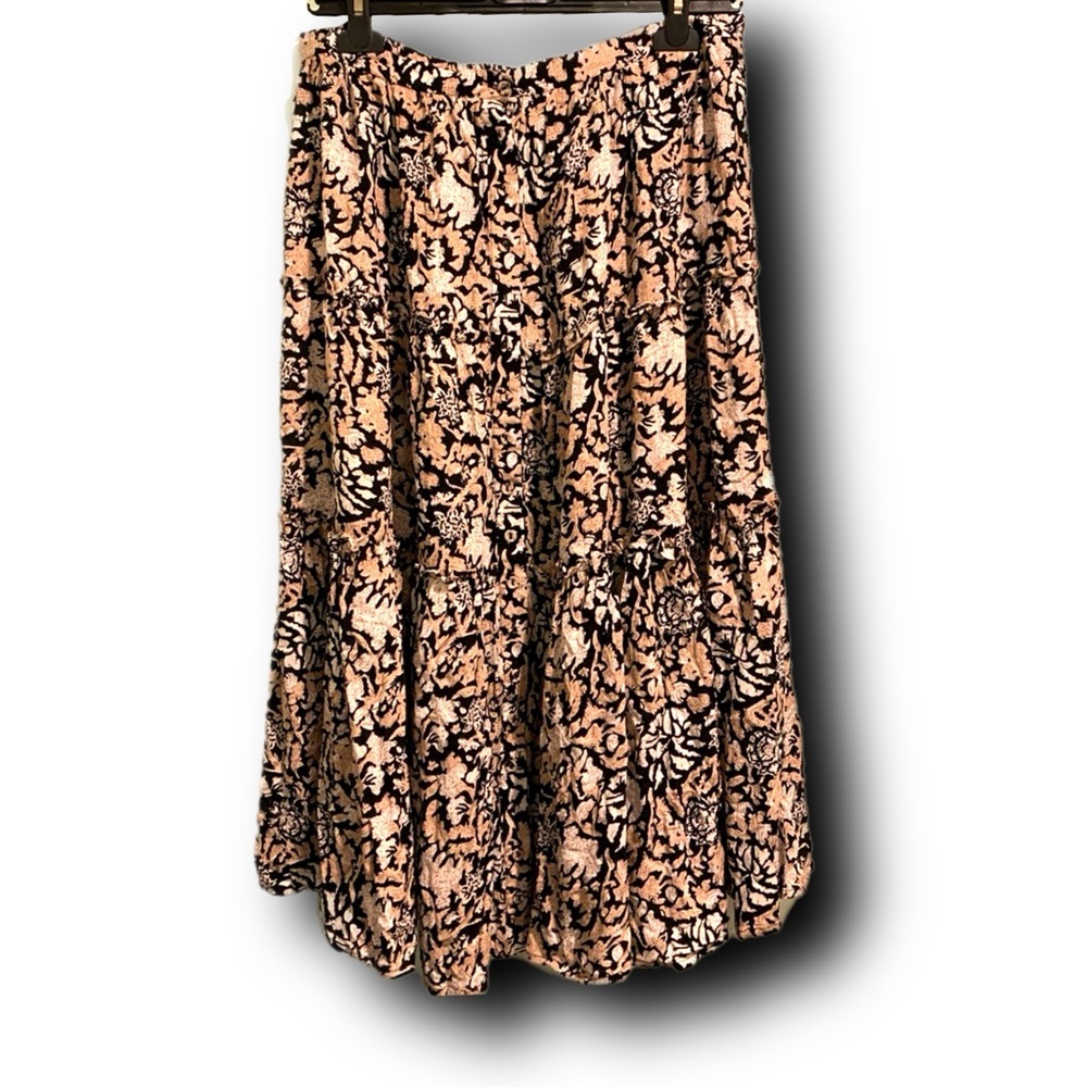 Cynthia Rowley Floral Button-Down Midi Skirt 90s Practical Magic Vibes